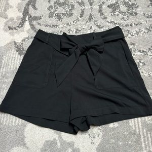 A New Day Black Stretch Elastic Back Belted Shorts